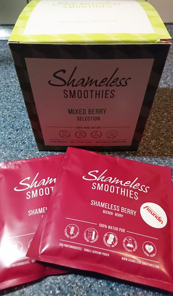 Die Mixed Berry Selection von Shahmeless Smoothies ist angekommen.